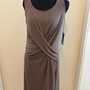 Simply Vera Vera Wang Sleeveless Twist-Front Midi Dress in Taupe